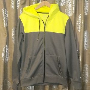 Neon yellow and gray athletic hoodie